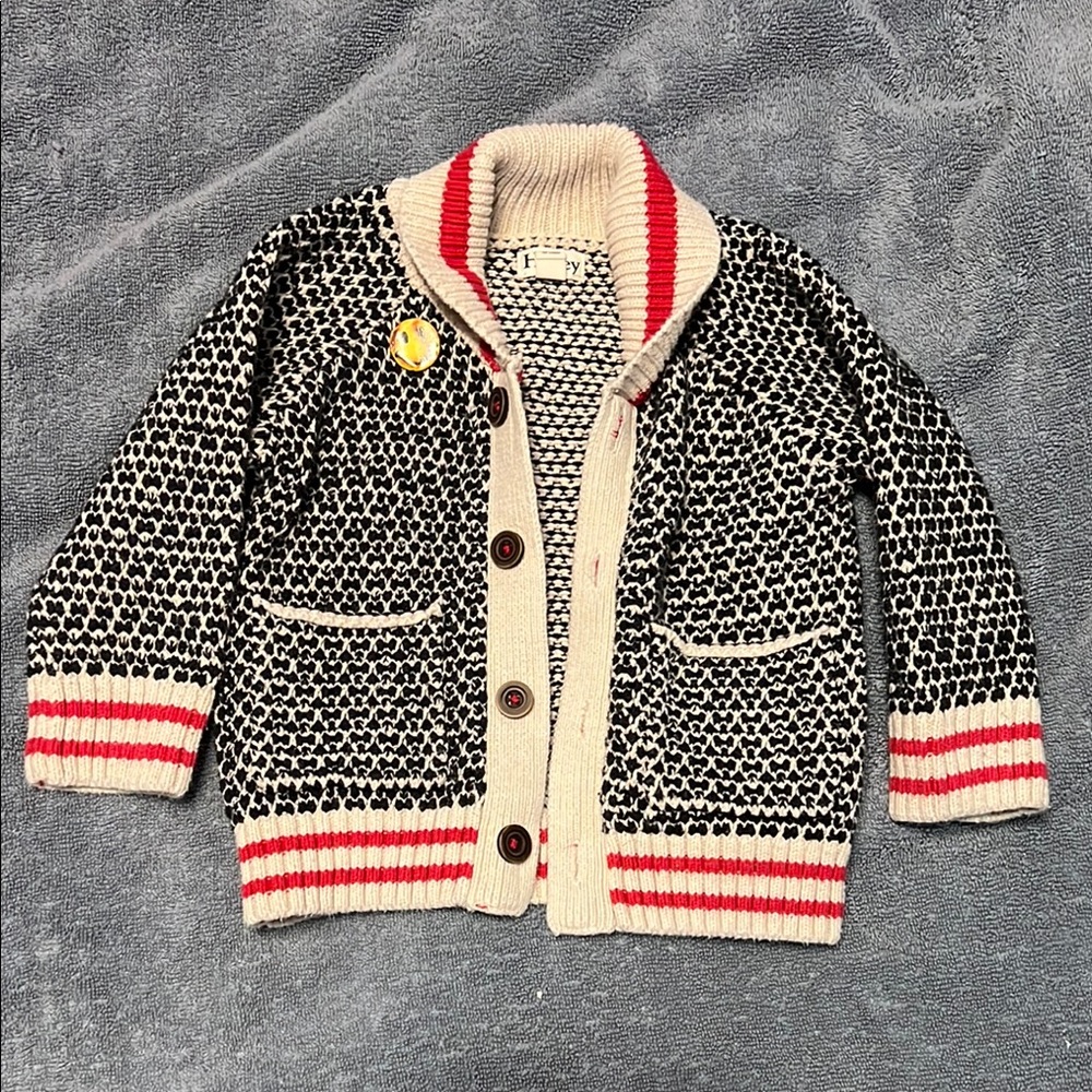 Hatley Black and Cream Kids Jacket with Red Accents